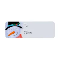 Snowman To and From Christmas Gift Tag Stickers