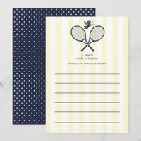 Navy & Cream Preppy Tennis Bridal Shower Advice Card