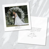 Square Minimalist Photo Wedding Thank You Card