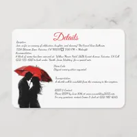  Romantic Parisian Red Umbrella  Love Silhouette Enclosure Card