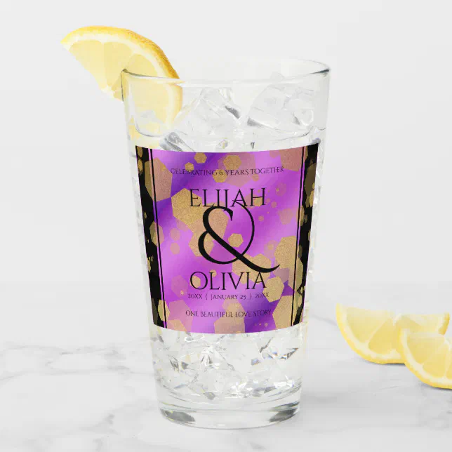 6th 33rd 47th 48th Amethyst Wedding Anniversary Glass