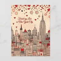 Found my Love in New York City Valentine's Day Postcard