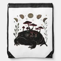 Academia Moon Witchy Goblincore Aesthetic Frog Cla Drawstring Bag