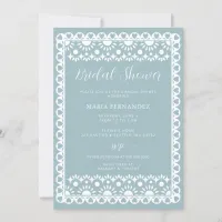 Mexican Blue Papel Picado Boho Bridal Shower Invitation