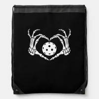 Halloween Pickle Skeleton Heart Hands Drawstring Bag