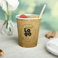 Custom Business Logo Gold Glitter Paper Party Cups