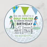 Kids Golf Theme Birthday Party Photo Invitation