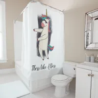 Unicorn Floss Dance Shower Curtain