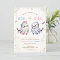 Cute Little Boo Boy Or Girl Gender Reveal Invitation