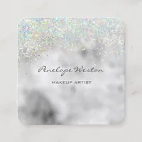 Elegant Silver Square Business Card