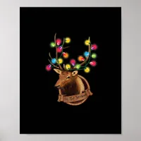 Tis The Season Mounted Reindeer With Christmas Lig Poster