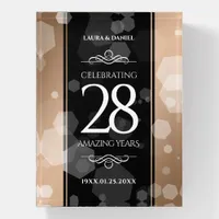 Elegant 28th Linen Wedding Anniversary Celebration Paperweight
