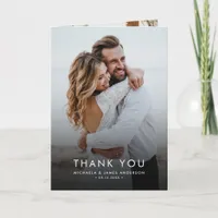 Modern Elegant 7-Photo Wedding Thank You Card