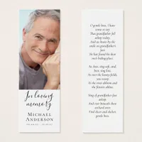 Loss of Grandfather Sympathy Poem Bookmark