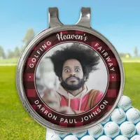 Golfing Heaven's Fairway Memorial Custom Photo Golf Hat Clip