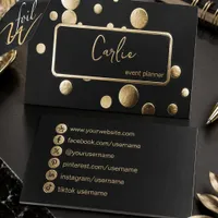 Foil Confetti Dots Event Planner Business Cards