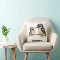 Delightful Downy Woodpecker Throw Pillow