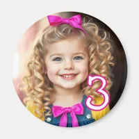 Personalized Photo and Age Refrigerator  Magnet