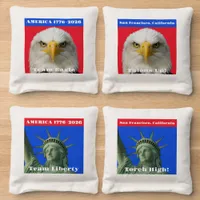 Patriotic Eagle & Liberty 1776–2026 Red-white-blue Cornhole Bags