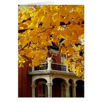 Yellow Autumn Leaves and Old Brick House Cards