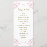 Nadine Wedding Program | Tea-Length (Pink & Gold)