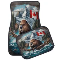 Beaver Builds Home in Stunning Canada Car Floor Mat