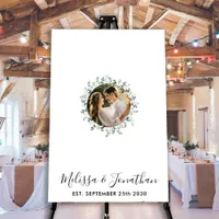 Modern Eucalyptus Photo Wedding Guest Book Poster