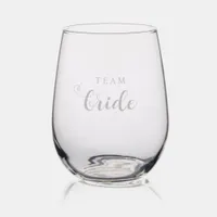 Cute Team Bride Bachelorette Party Stemless Wine Glass