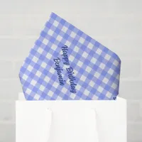 Blue White Matching Patterns Gingham  Tissue Paper