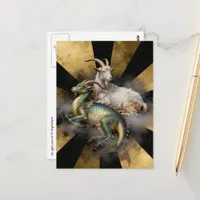 Fantasy Goat and Dragon  Postcard