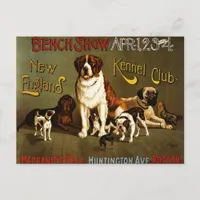 New England Kennel Club c.1890 show poster Postcard