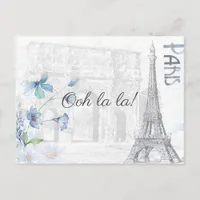 Adult Paris Themed any occasion party add photo Invitation Postcard