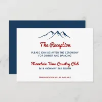 Rustic Blue Country Mountain Deer Reception Invitation