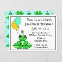 Frog Themed Birthday Invitations