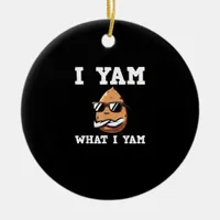 I Yam What I Yam Humorous V-Neck Ceramic Ornament
