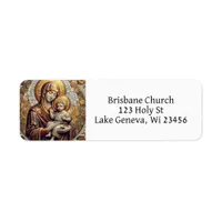 Blessed Mother Mary and Baby Jesus | Christmas Label