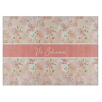 Abstract Watercolor Small Peach Pink Flowers Cutting Board