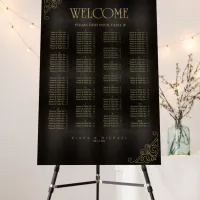 Fine Filigree Gold Wedding Seating Chart ID871 Foam Board