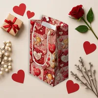 Cozy Red Cupid Valentine Small Gift Bag