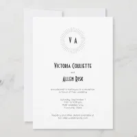 Timeless Monogram Circle Minimalist Reception Invitation