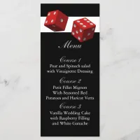 Las vegas wedding menu cards