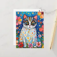 A Colorful Cat Postcard