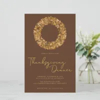 Modern Rustic Brown Gold Thanksgiving Wreath