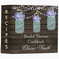 barnwood blue hydrangeas Mason Jar Recipe Folder