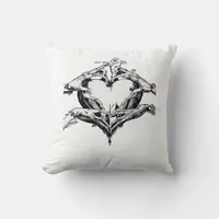 Protecting A Heart  - Skeleton Hand Heart Throw Pillow
