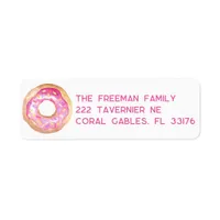 Pink Donut Sprinkle Return Address Sticker