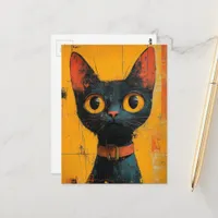An Adorable Black Cat Postcard