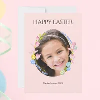 Happy Easter Card with Floral Photo Frame