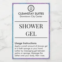 Branded Floral Border Waterproof Shower Gel Label