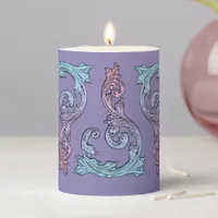 Elegant, Ornate Pastel Vintage Victorian  Pillar Candle